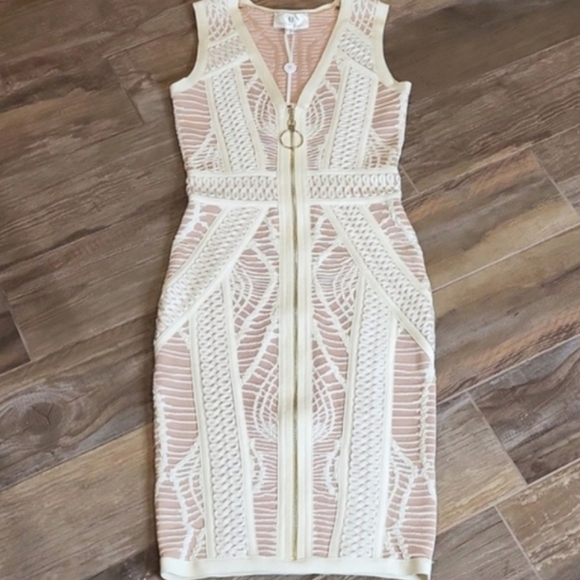 UK Forever Unique Sleeveless Embroidered Bodycon Bandage Dress, Size 0 - Picture 3 of 16